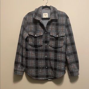 Abercrombie plaid Sherpa Jacket